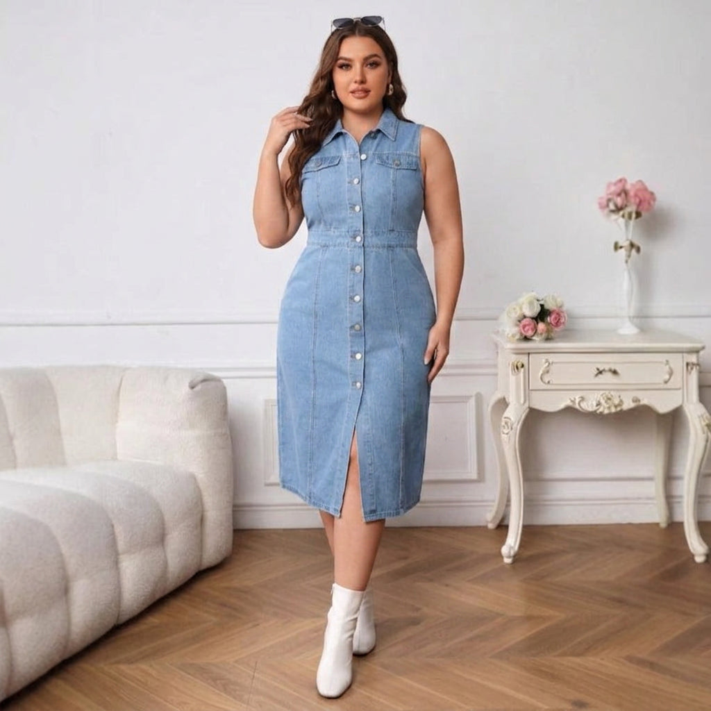 Ottilie Polo Denim Mekko