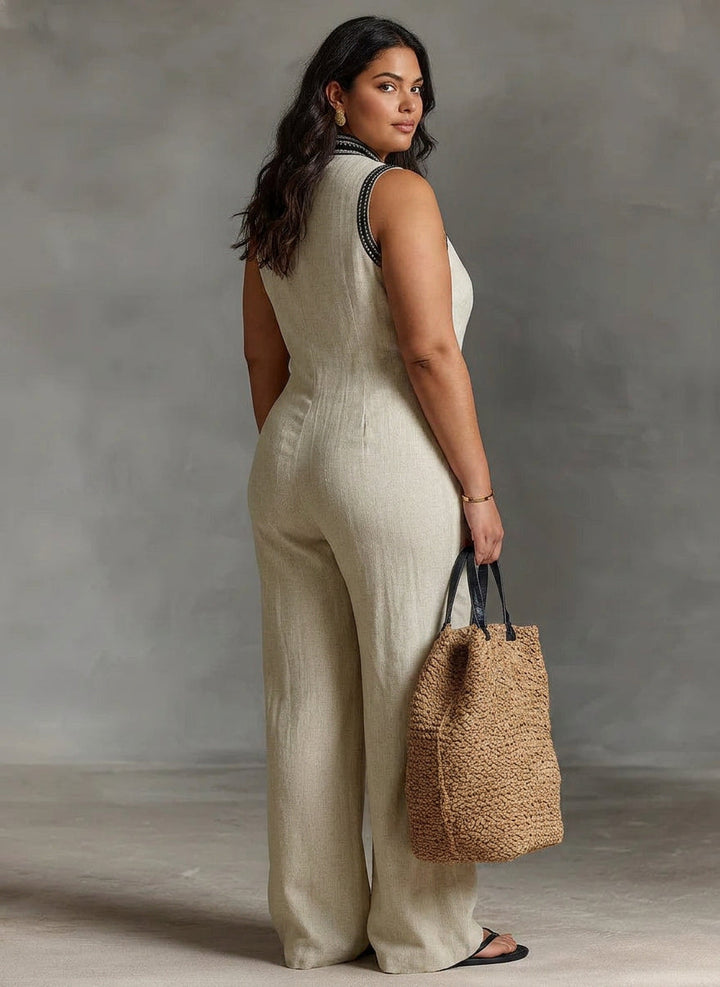 Wynne - Brodeerattu Pellavajumpsuit