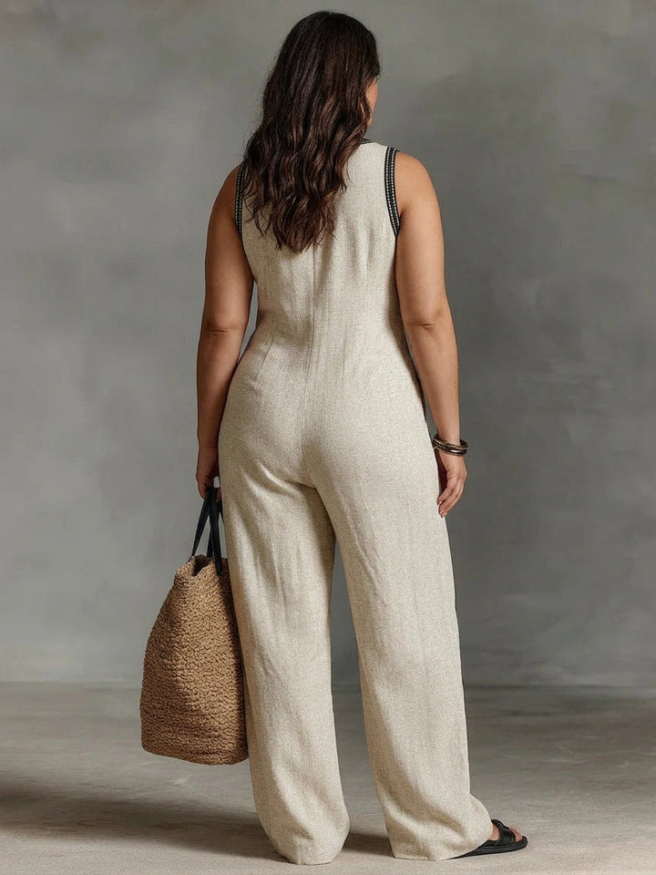 Wynne - Brodeerattu Pellavajumpsuit