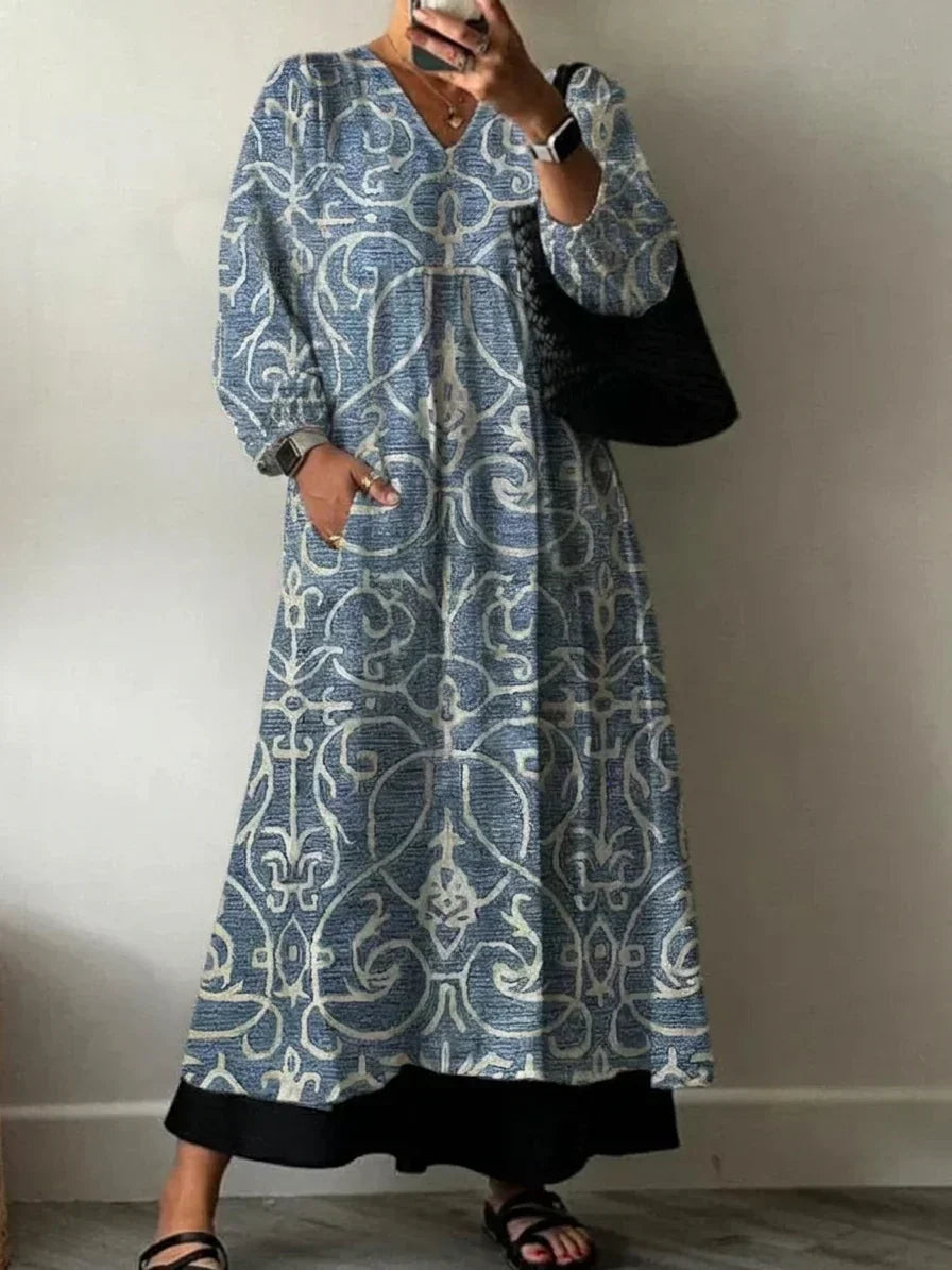 Elegantti Kukkaprintillä Varustettu Mekko Lia
