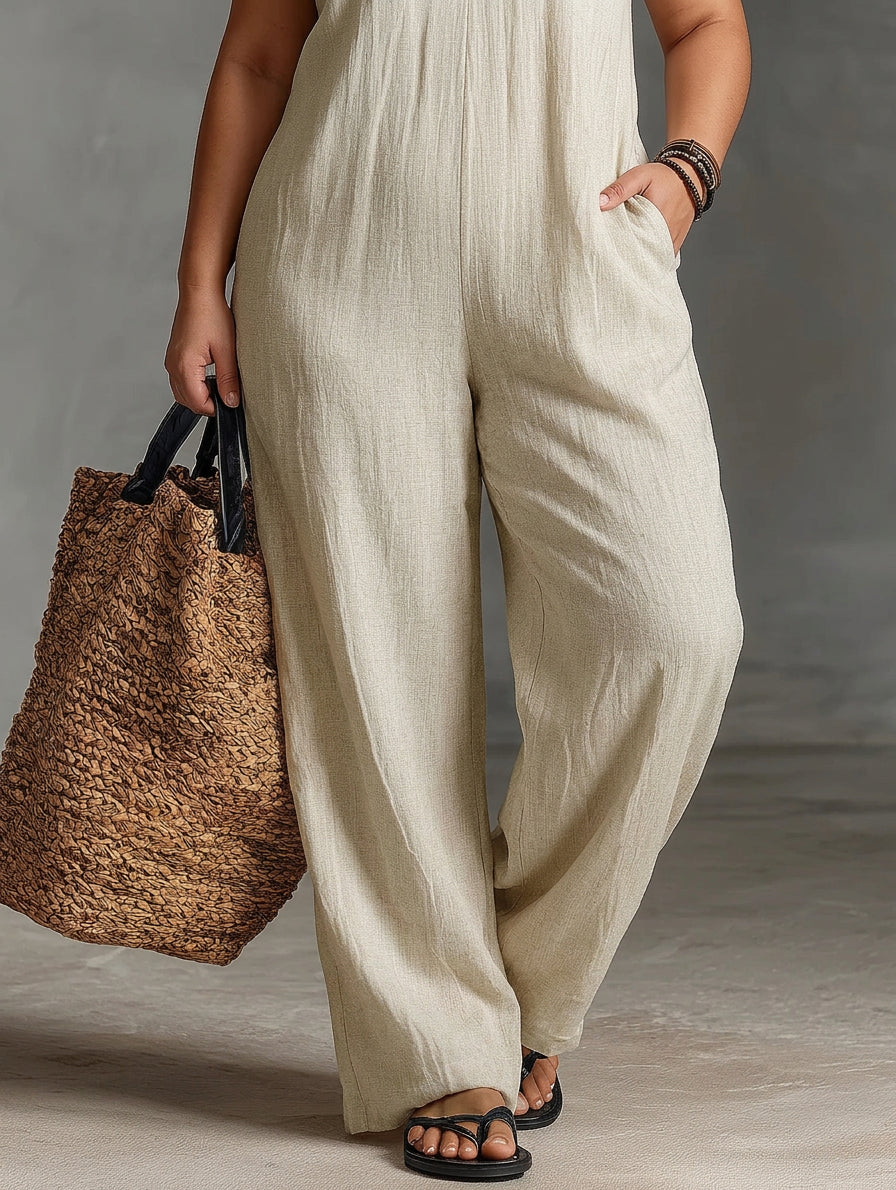 Wynne - Brodeerattu Pellavajumpsuit