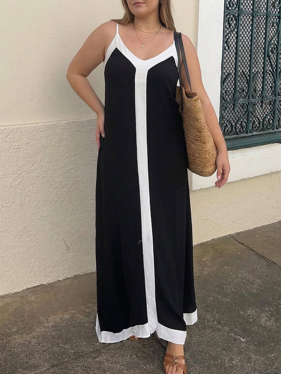 Naomi | Saari-tyylinen Lavechic värilohko midi-mekko