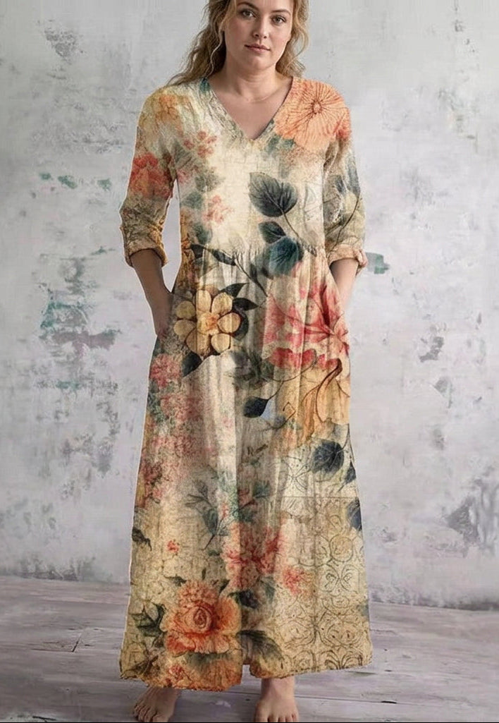 Imogen | Vintage Bloom Maxi Mekko