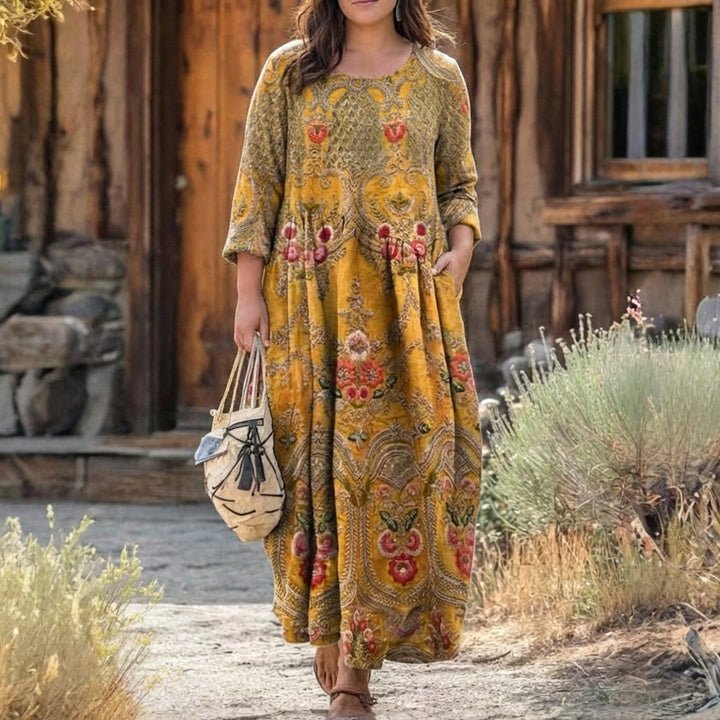 Cecily | Vintage-tyylinen pitkähiha casual-mekko