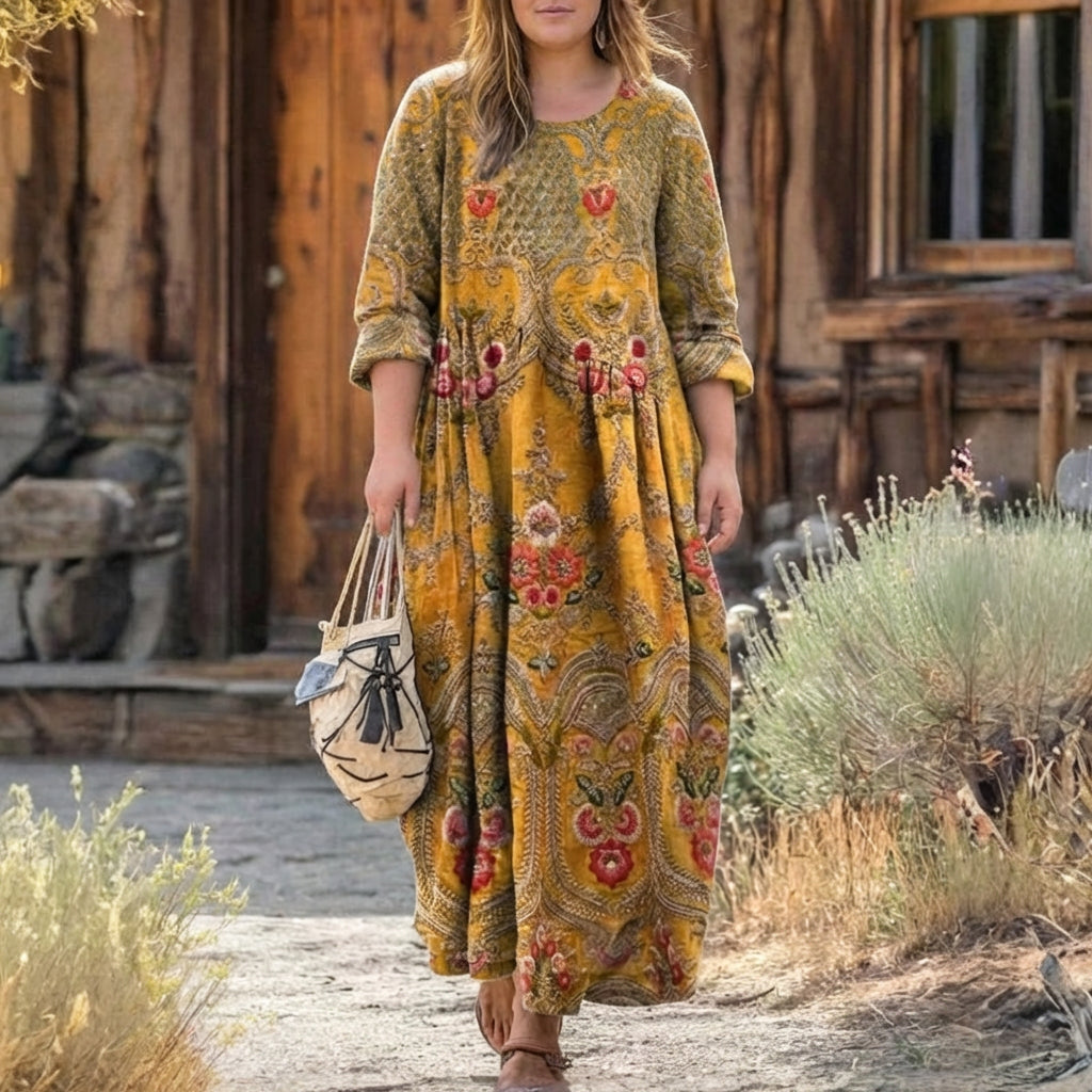 Cecily | Vintage-tyylinen pitkähiha casual-mekko