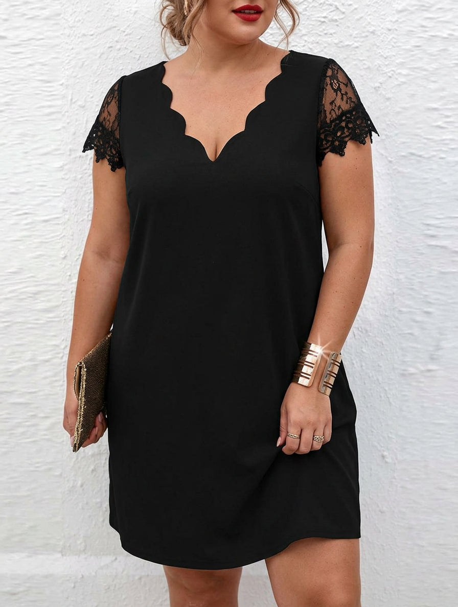 Demi | Pitkähihaisen pitsi-tyylin klassinen elegance-mekko