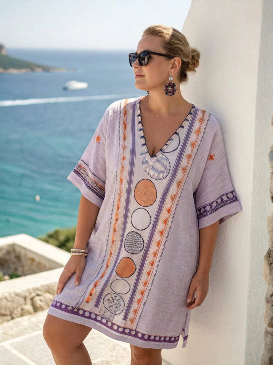 Nell | Rannikkokirjailtu Mini Mekko