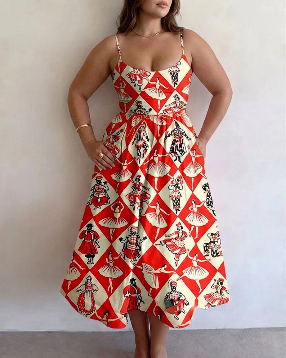 Wren | Vintage Carousel Midi Dress