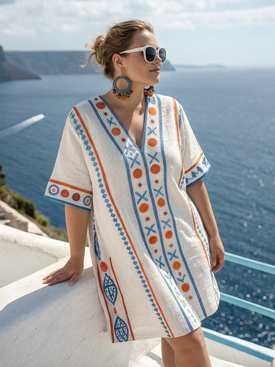 Alma | Rannikkokirjailtu Mini Mekko