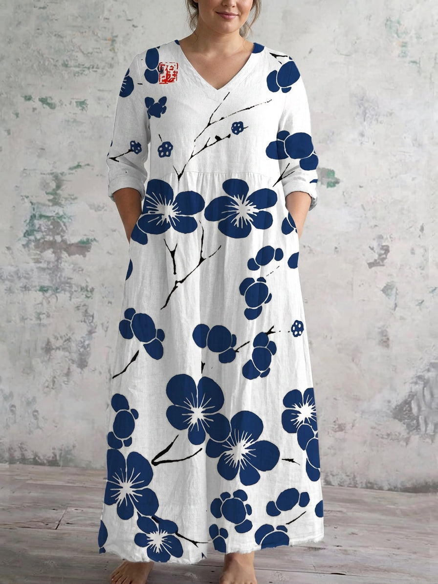 Cerys | Indigo Kukka Maxi Mekko