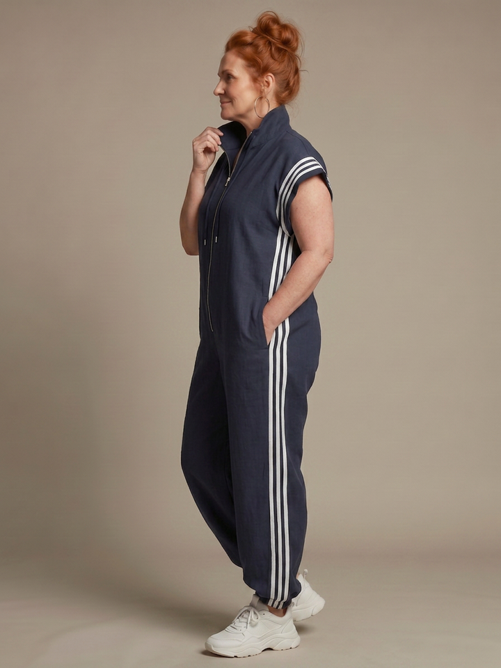 Winslow | Vetoketjullinen Raitapaneelihyppytakki