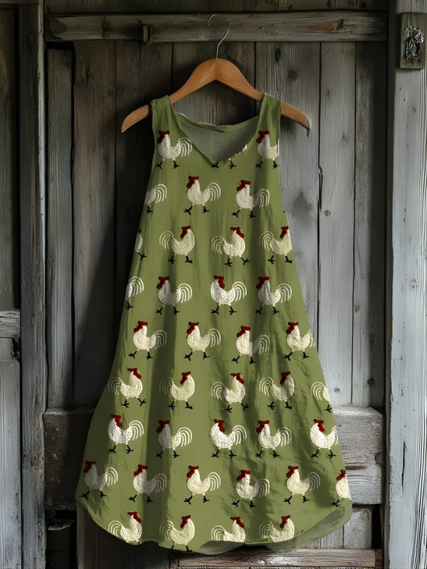 Ondine - Rustiikkinen Kana Tank Dress