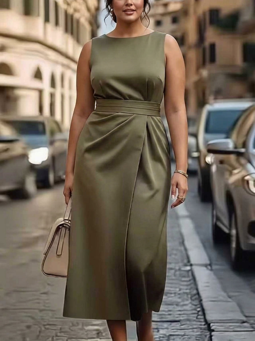 Freya | Oliivi Luxe Midi Mekko