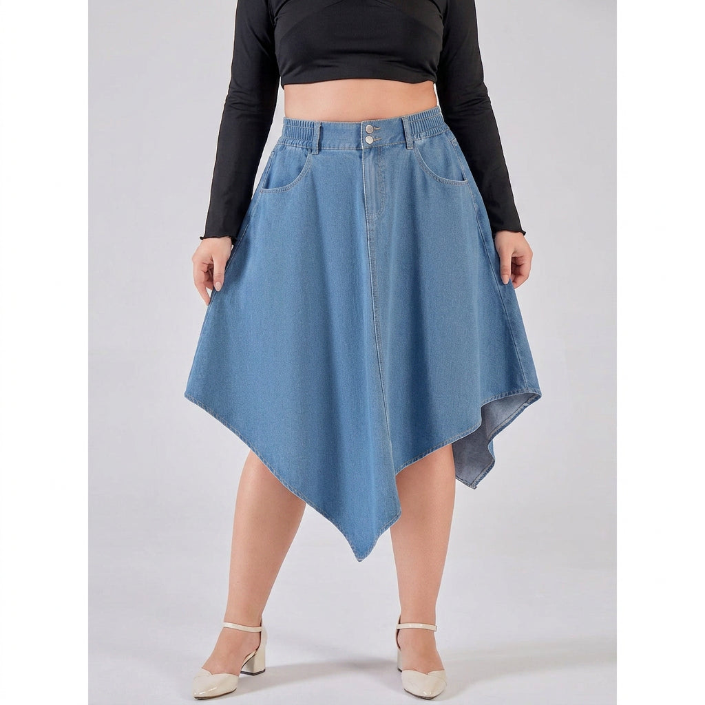 Rhea Epäsäännöllinen Denim-hame