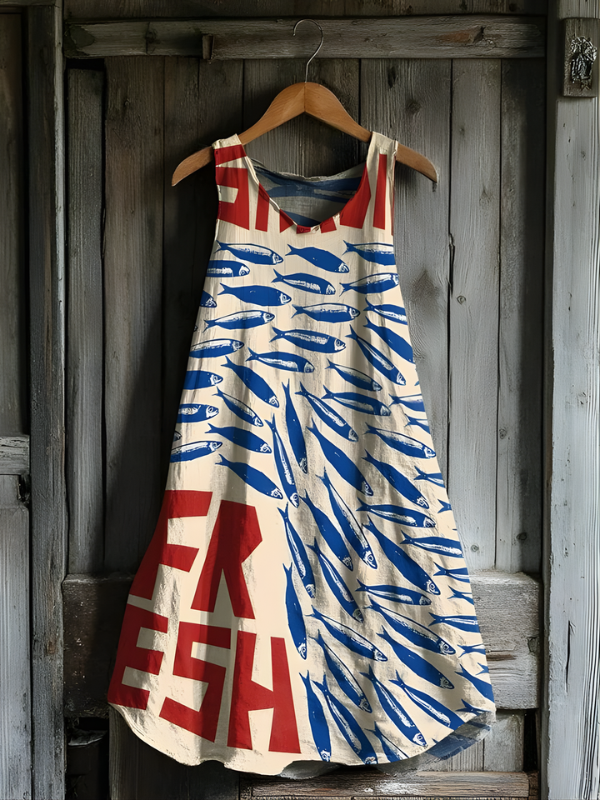 Sunniva - Fresh Catch Art Tank Dress