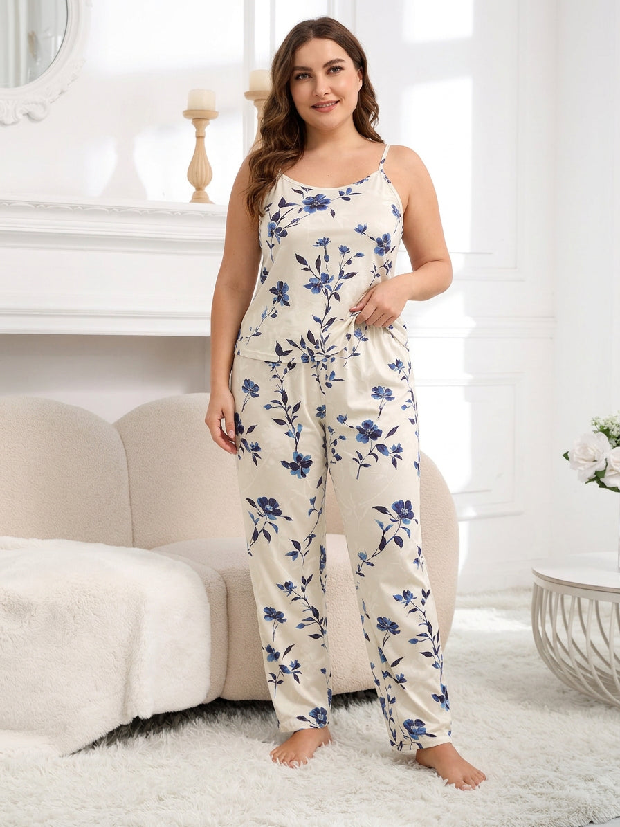 Nadya | Vintage Kukallinen Pyjama Setti