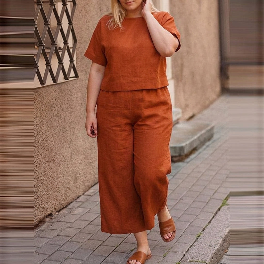 LINNEA - NAISTEN YKSIVÄRINEN CROPTOP JA HOUKUTTAVAT HOUKUTTAVAT SETTI