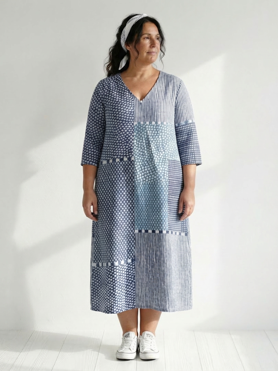 Theodora | Fit Patchwork Midi Mekko