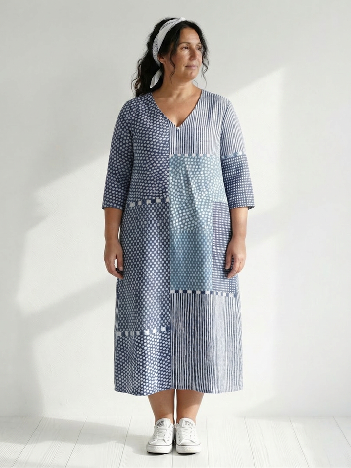 Theodora | Fit Patchwork Midi Mekko
