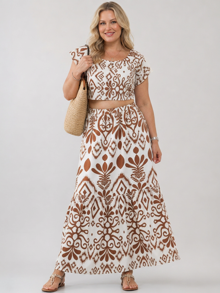 Marlow | Lyhyet liehuvat hihat, flare-hameen midi-mekko