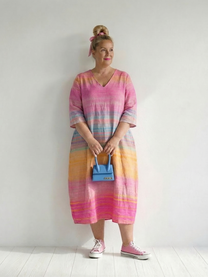 Amity | Ease Gradient Stripe Midi Dress