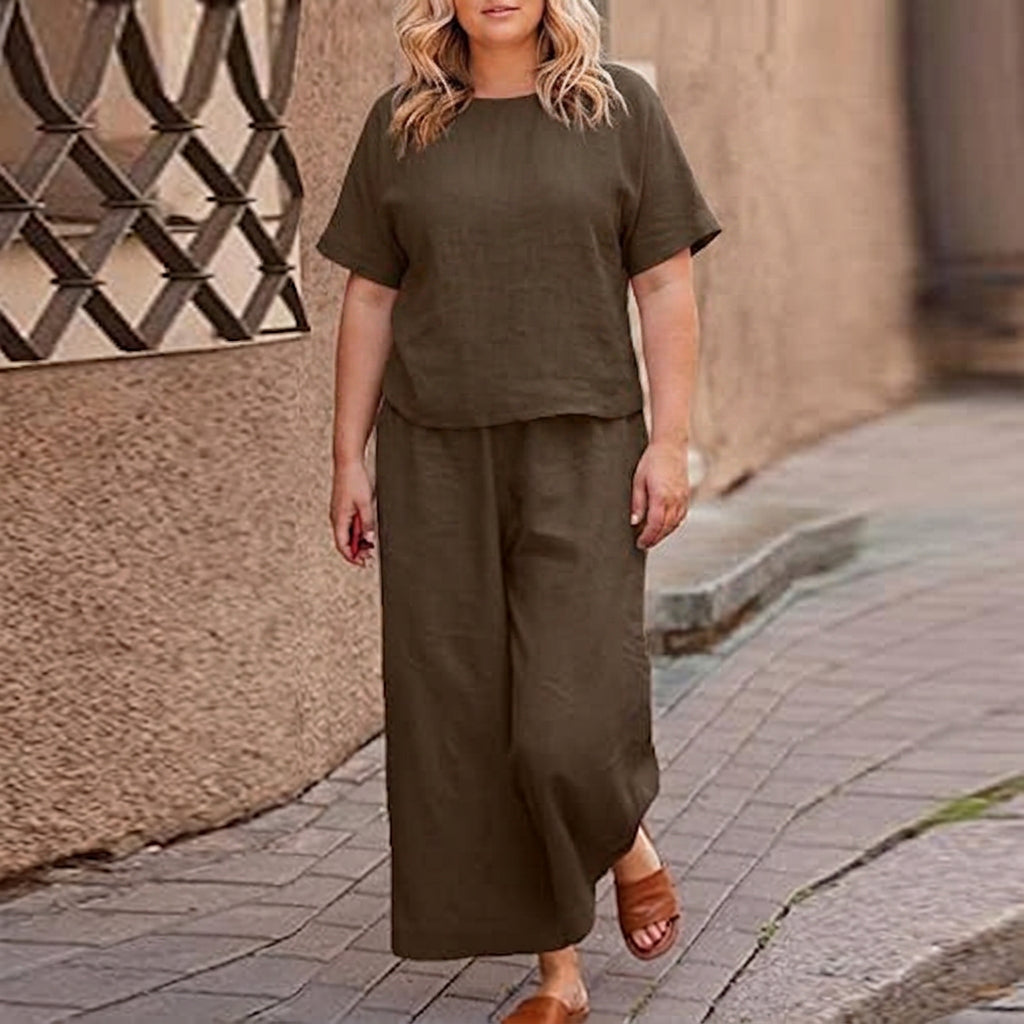 NAOMI - NAISTEN YKSIVÄRINEN CROPTOP JA HAMESETTI