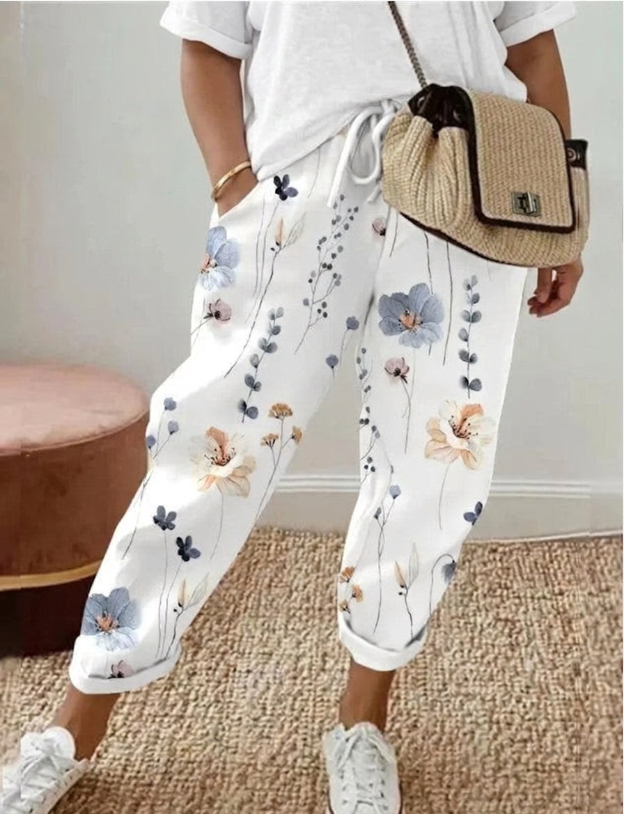 Amaya | Bloom Print Mukavat Housut
