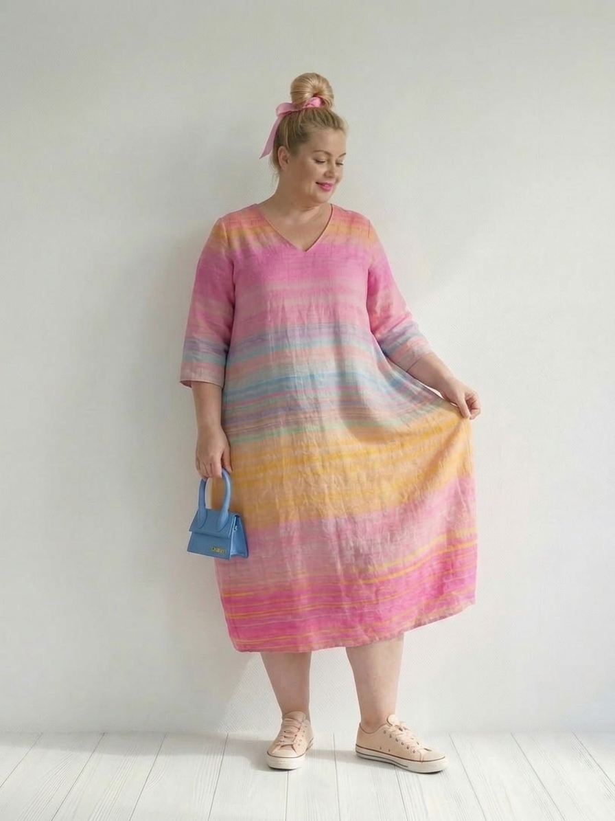 Amity | Ease Gradient Stripe Midi Dress