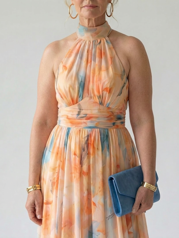 Stella &amp; Grace™ | Pehmeä Halterneck Midi Mekko