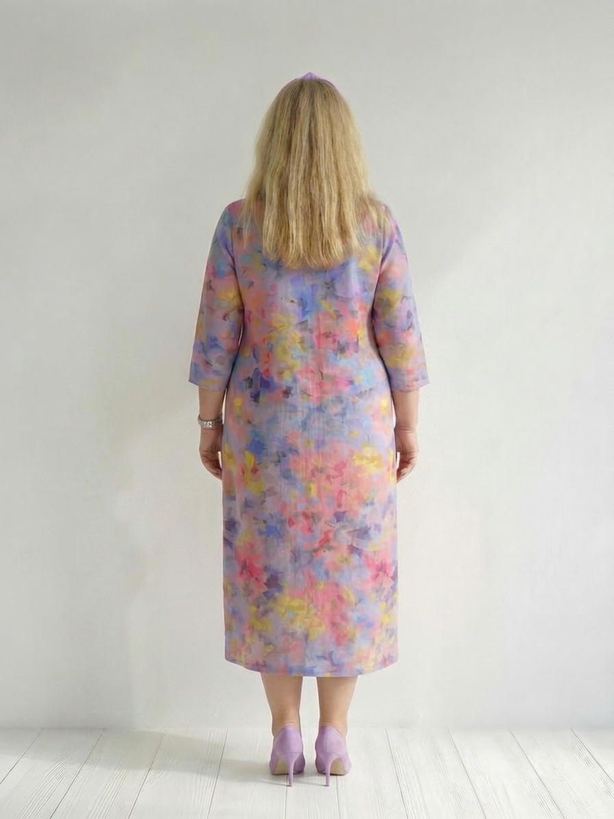 Faye | Abstrakti Kukallinen Midi Mekko