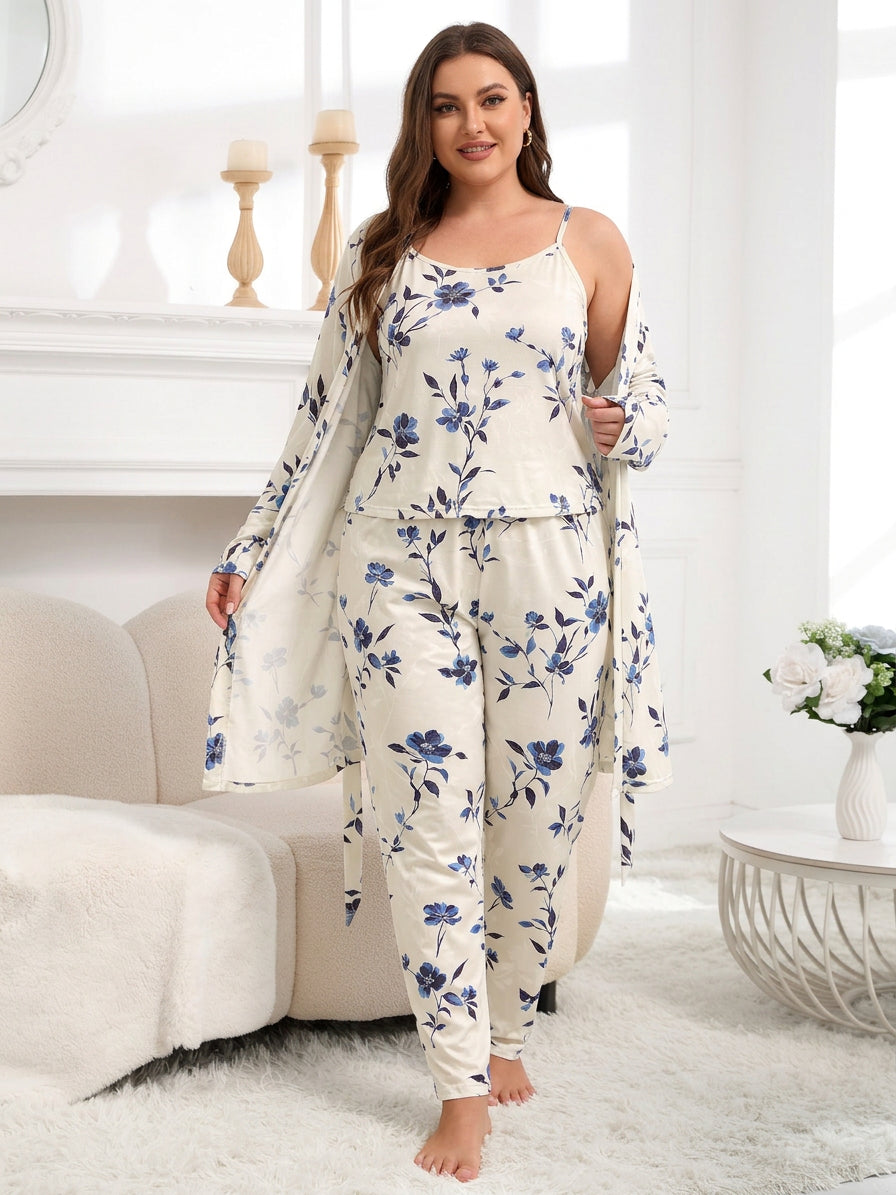 Nadya | Vintage Kukallinen Pyjama Setti
