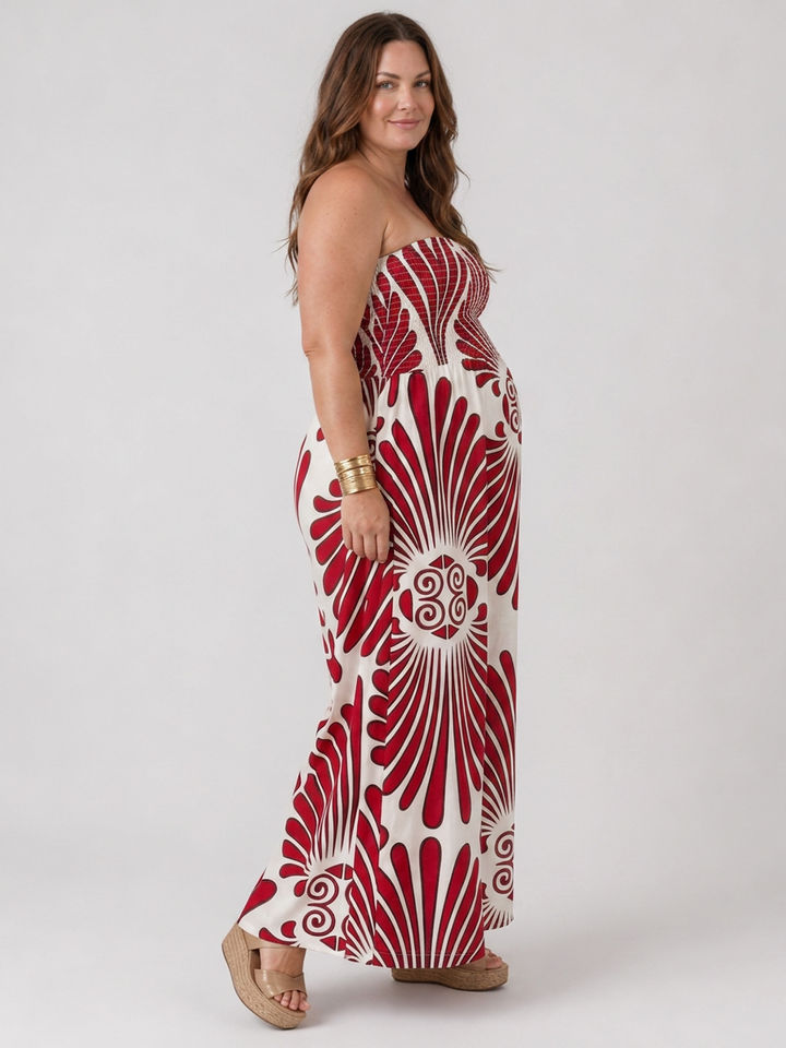 Dilys | Olkaimeton Valuväri Maxi Mekko