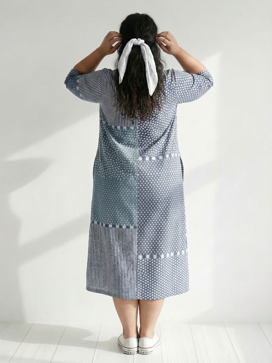 Theodora | Fit Patchwork Midi Mekko