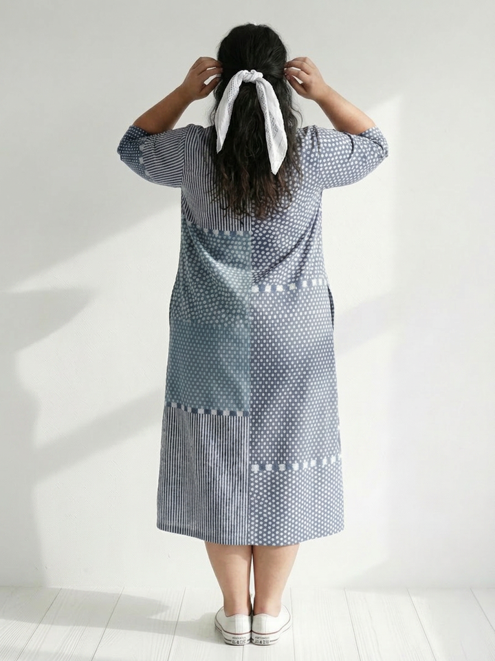 Theodora | Fit Patchwork Midi Mekko