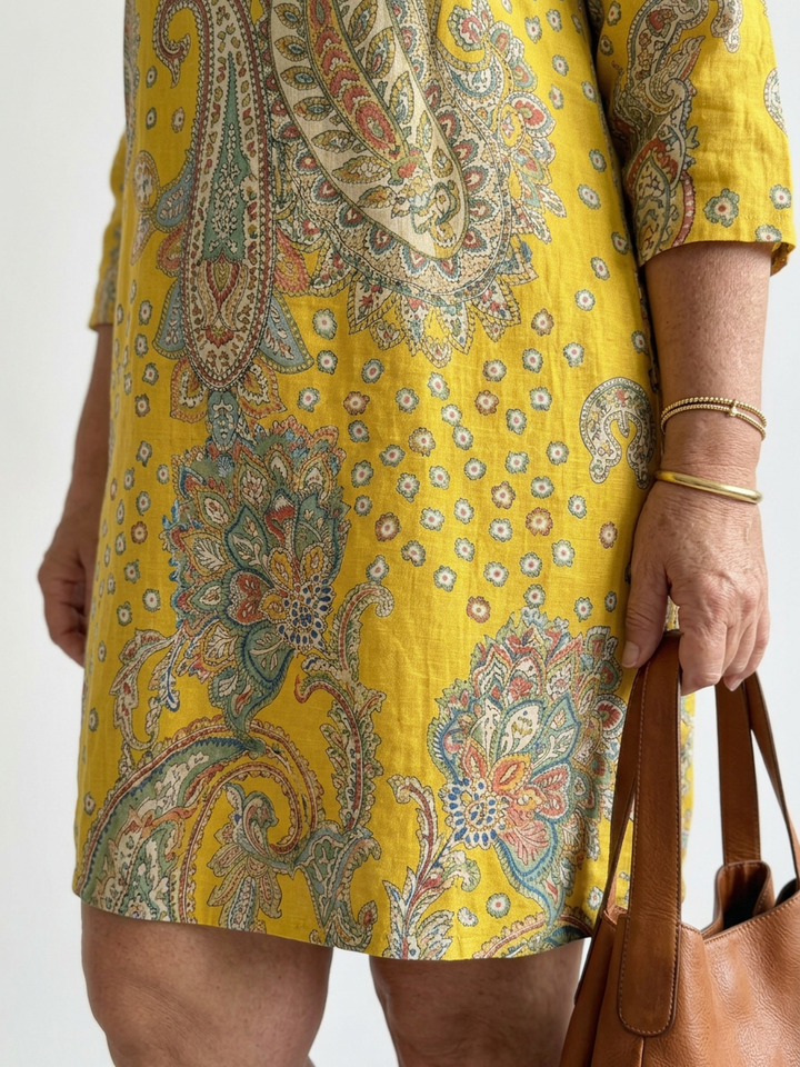 Layla | Pehmeä Paisley Midi Mekko
