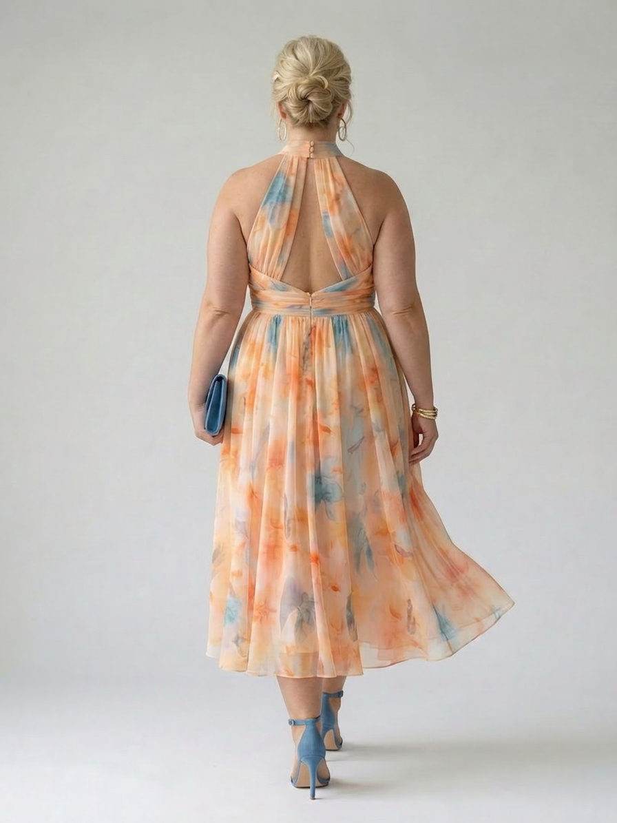 Stella &amp; Grace™ | Pehmeä Halterneck Midi Mekko