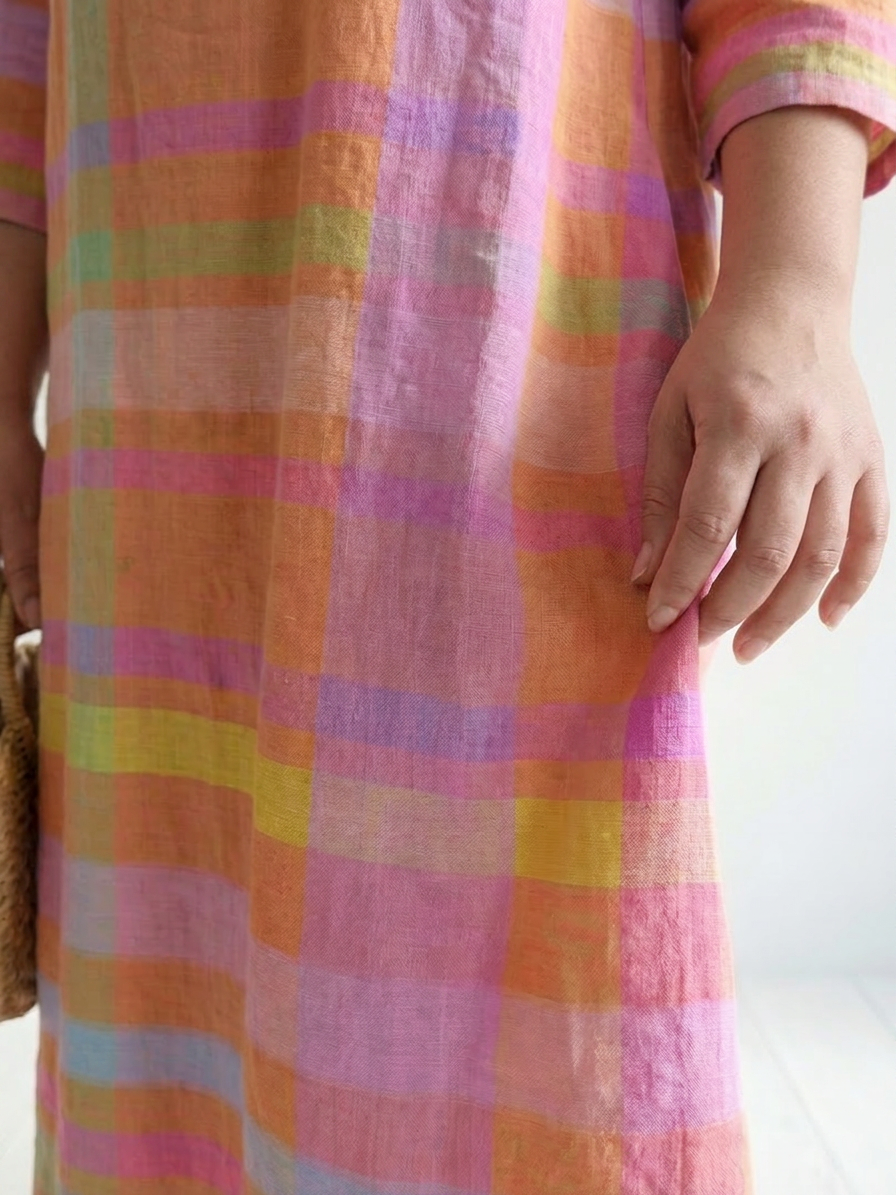 Jolie | Helppo drapeeraus raidallinen midi-mekko