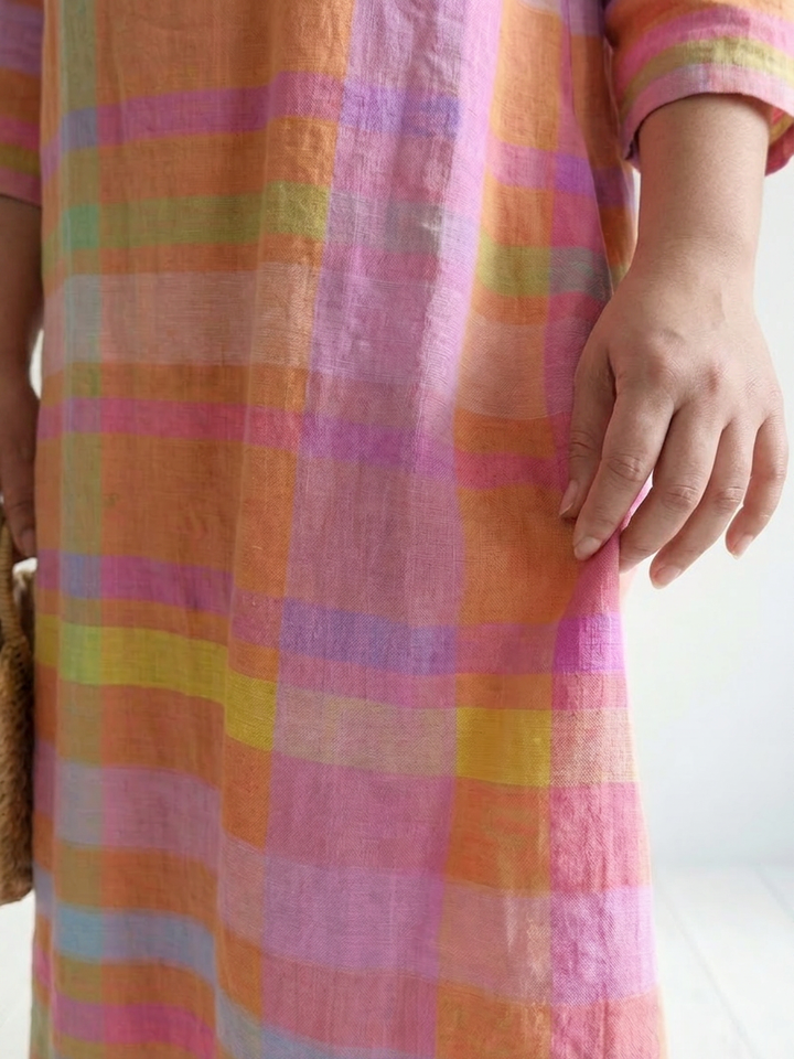 Jolie | Helppo drapeeraus raidallinen midi-mekko