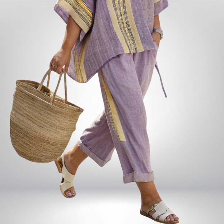 Hattie | Boho Raidallinen Setti