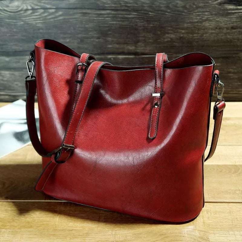 Katya - Vintage Nahkainen Olkalaukku