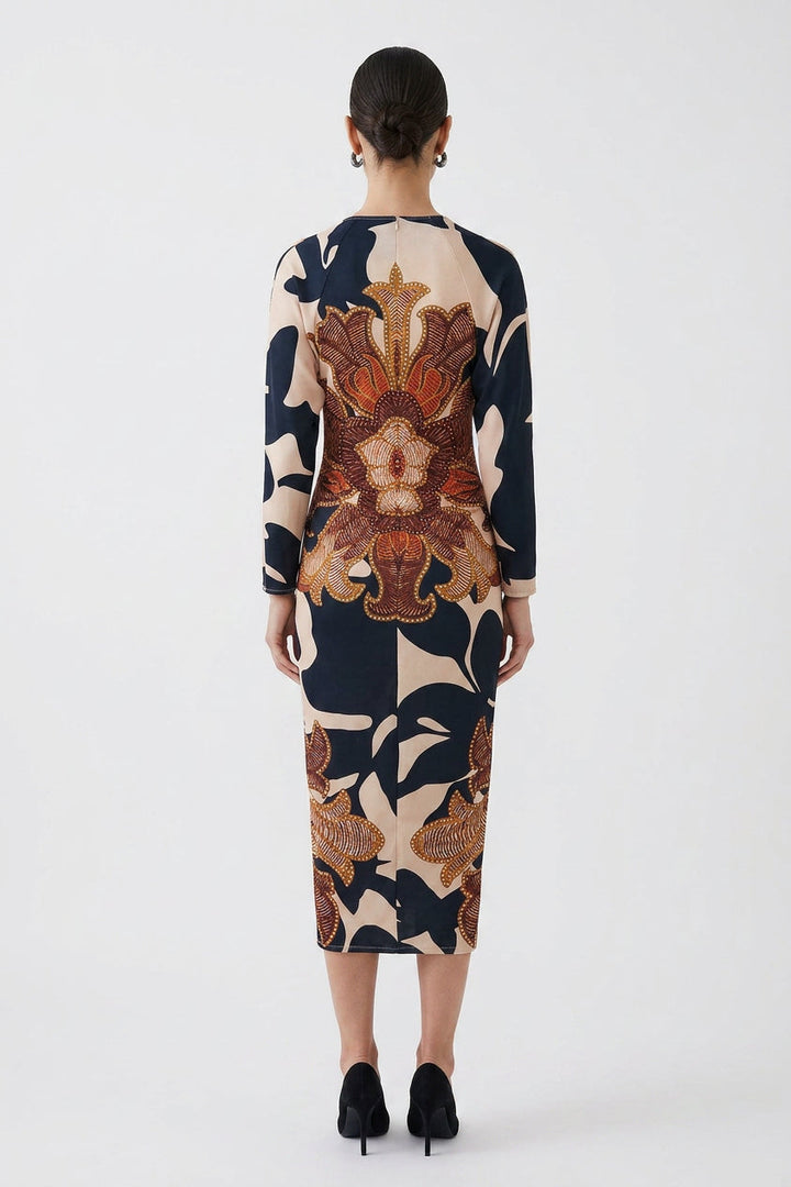 Signy | Aurinkopako Uniikki Printti Dolman Midi Mekko