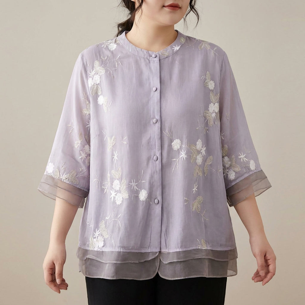Delia | Tyylikäs toppi brodeeratuilla kukilla