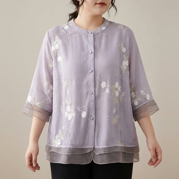 Delia | Tyylikäs toppi brodeeratuilla kukilla