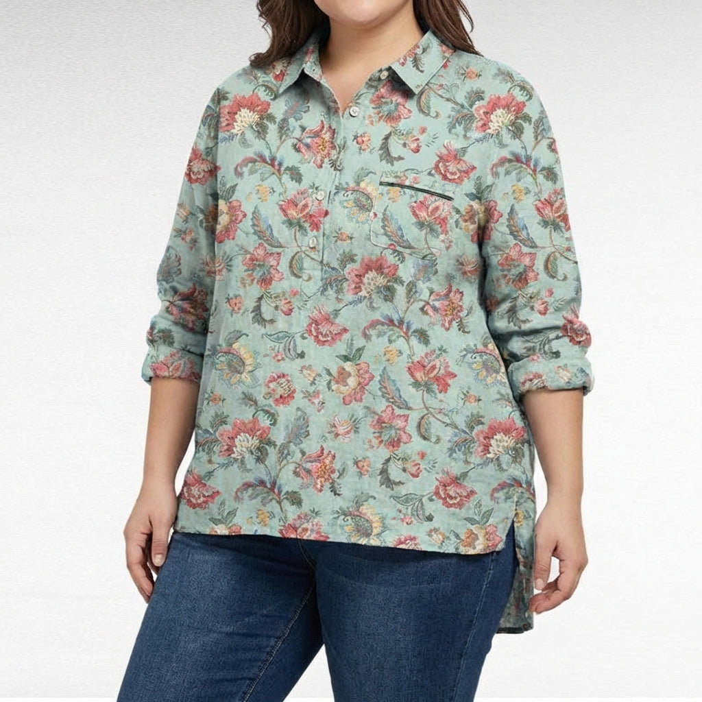Saskia | Elegantti Pellavakesäblusa