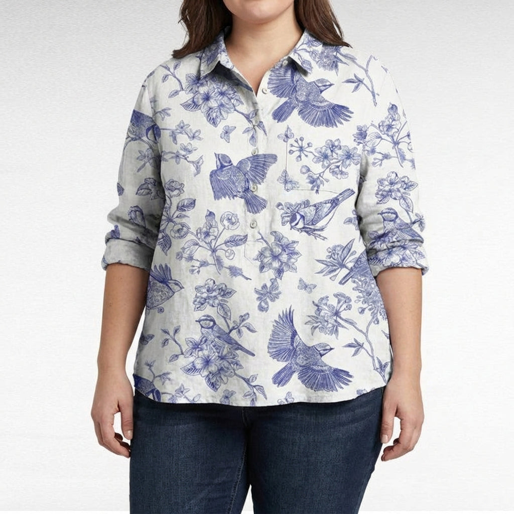 Saskia | Elegantti Pellavakesäblusa