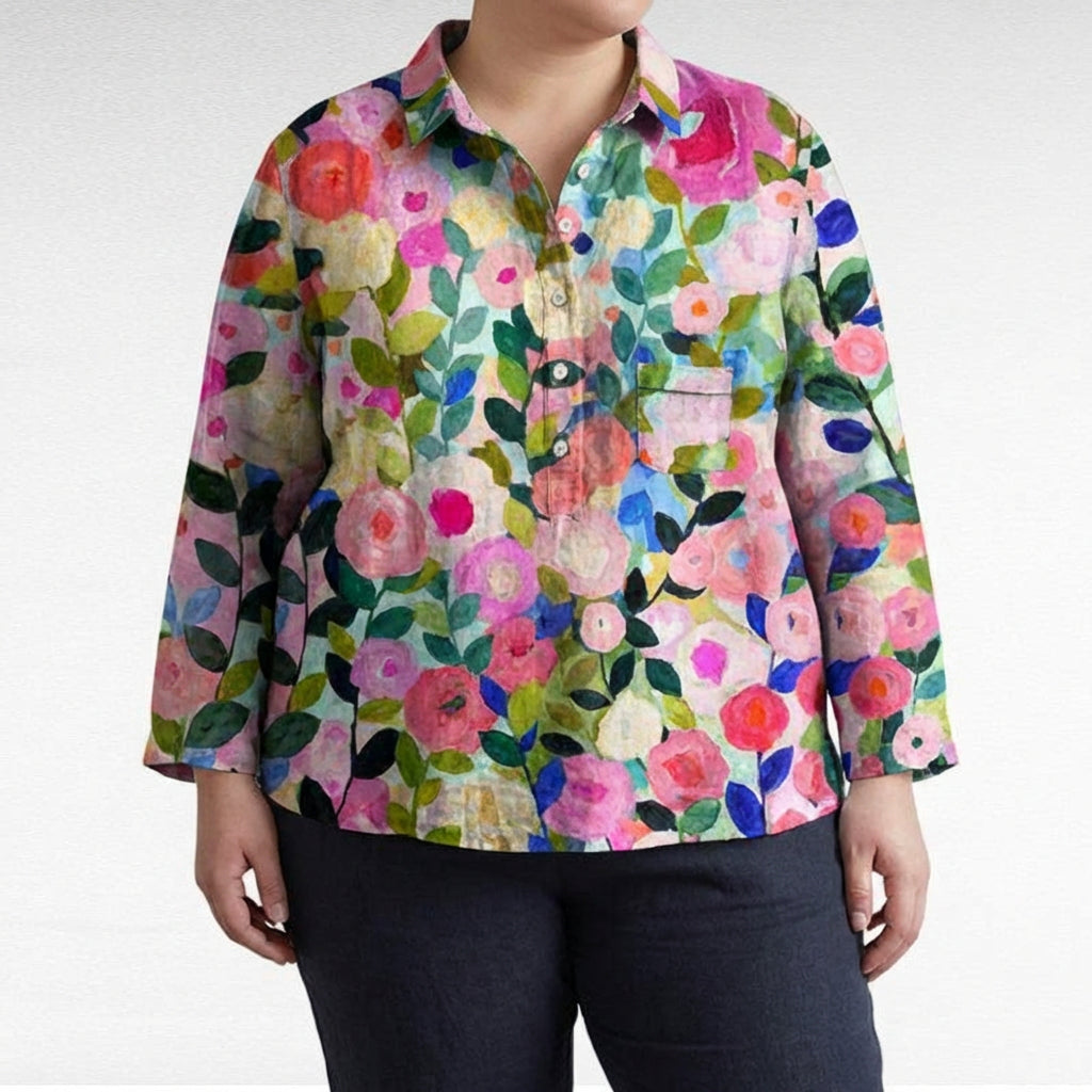 Saskia | Elegantti Pellavakesäblusa