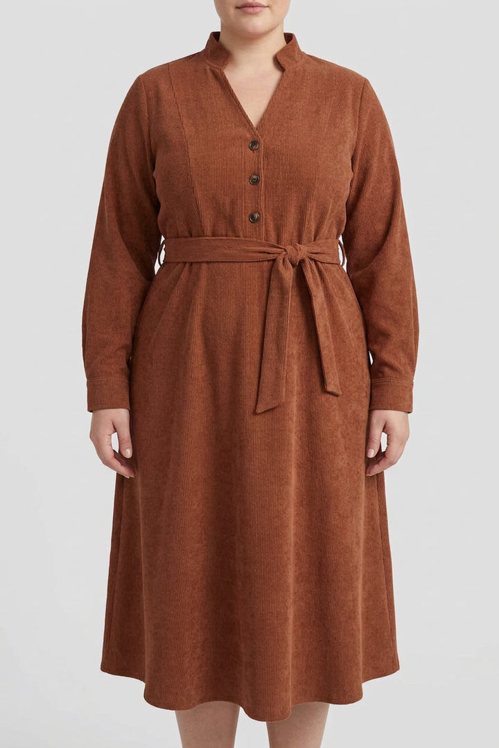 Nova - Corduroy Vyötärökiristysmekko