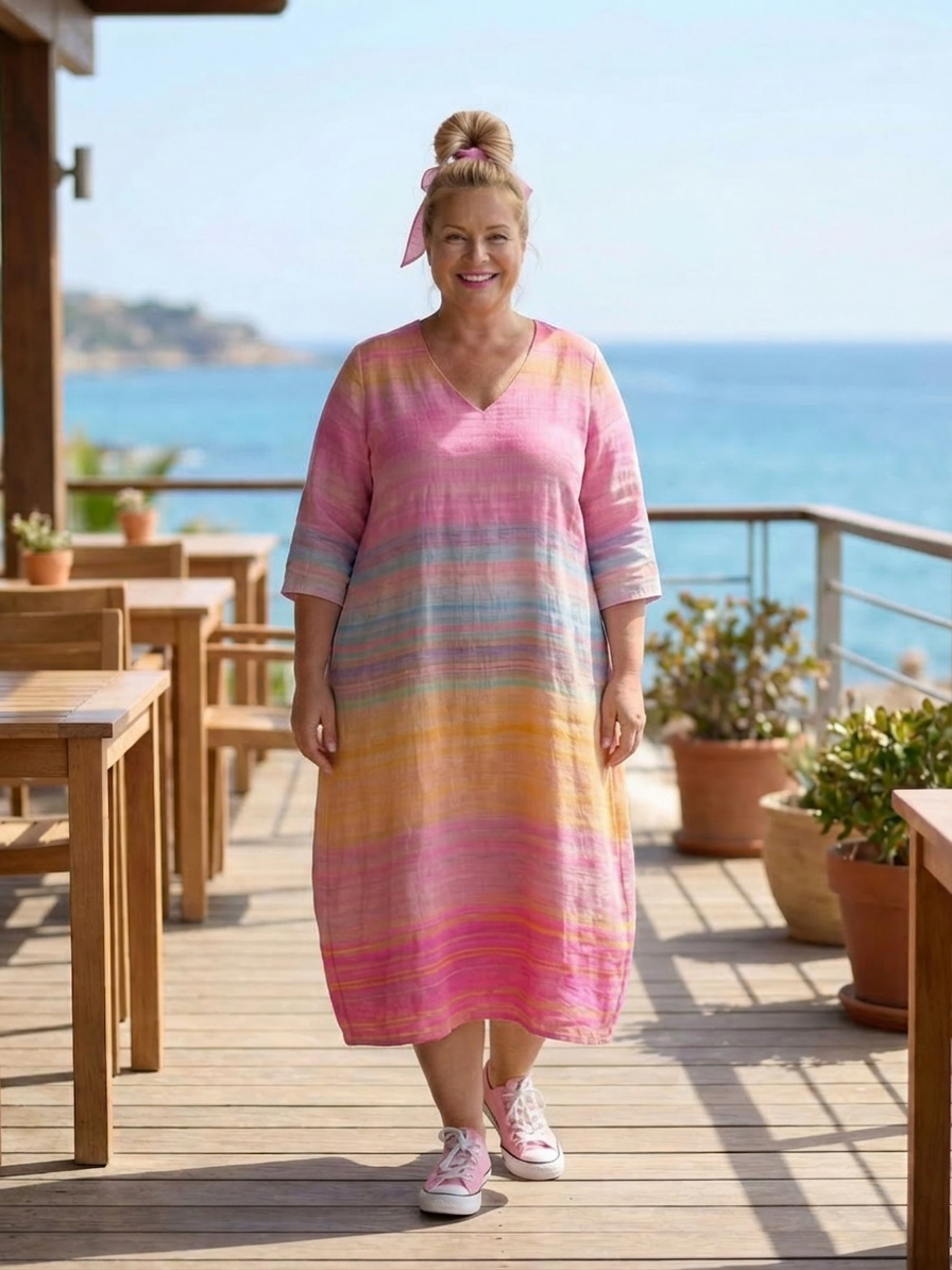 Amity | Ease Gradient Stripe Midi Dress