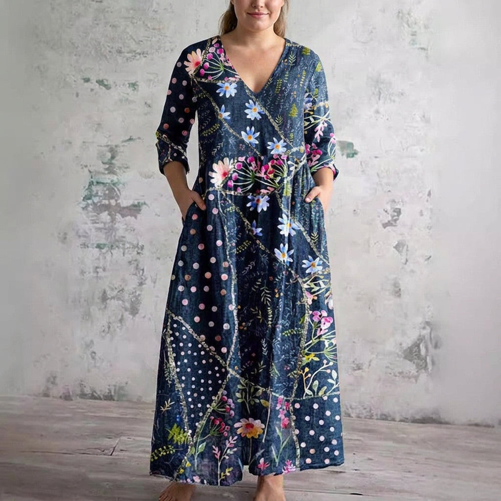 Nessa | Midnight Garden Maxi Mekko