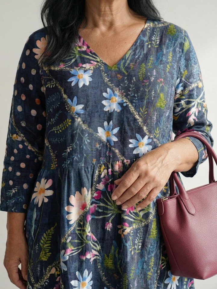 Thea | Helppo Gather Kukallinen Midi Mekko
